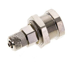 Nickel-plated Brass DN 5 Air Coupling Socket 4x6 mm Union Nut Bulkhead Pull-Off