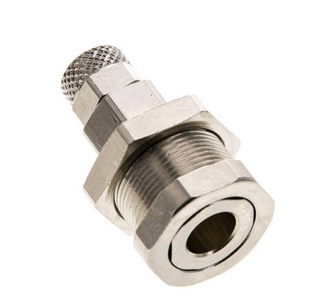 Nickel-plated Brass DN 5 Air Coupling Socket 4x6 mm Union Nut Bulkhead Pull-Off