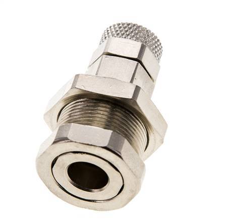 Nickel-plated Brass DN 5 Air Coupling Socket 6x8 mm Union Nut Bulkhead Pull-Off