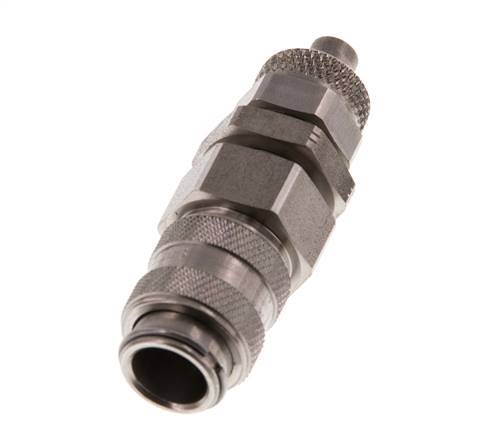 Stainless steel DN 5 Air Coupling Socket 6x8 mm Union Nut Bulkhead