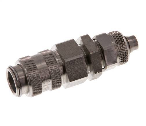 Stainless steel DN 5 Air Coupling Socket 6x8 mm Union Nut Bulkhead