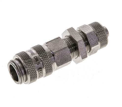 Stainless steel DN 5 Air Coupling Socket 6x8 mm Union Nut Bulkhead