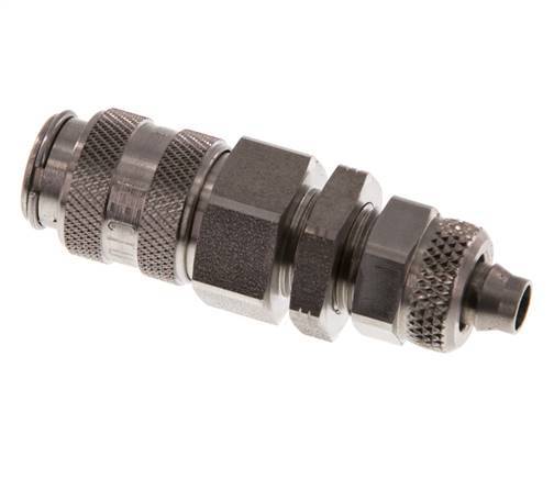 Stainless steel DN 5 Air Coupling Socket 6x8 mm Union Nut Bulkhead