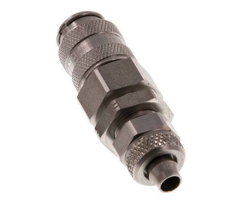 Stainless steel DN 5 Air Coupling Socket 6x8 mm Union Nut Bulkhead