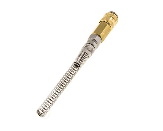 Brass DN 5 Air Coupling Socket 4x6 mm Union Nut Bend-Protect Rotatable