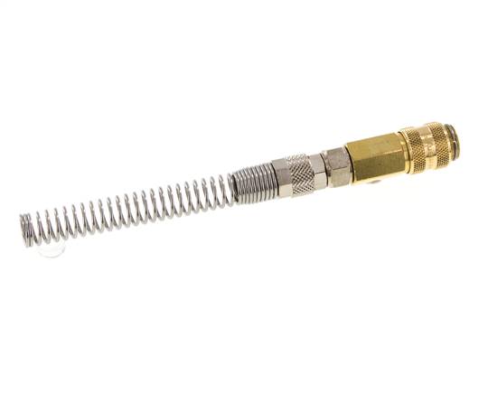 Brass DN 5 Air Coupling Socket 6x8 mm Union Nut Bend-Protect Rotatable