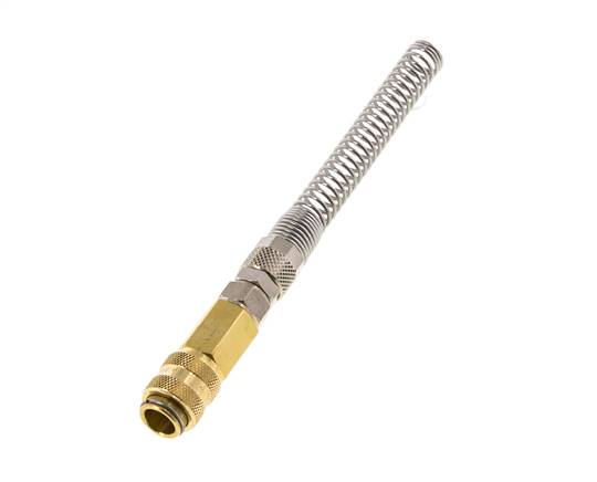 Brass DN 5 Air Coupling Socket 6x8 mm Union Nut Bend-Protect Rotatable