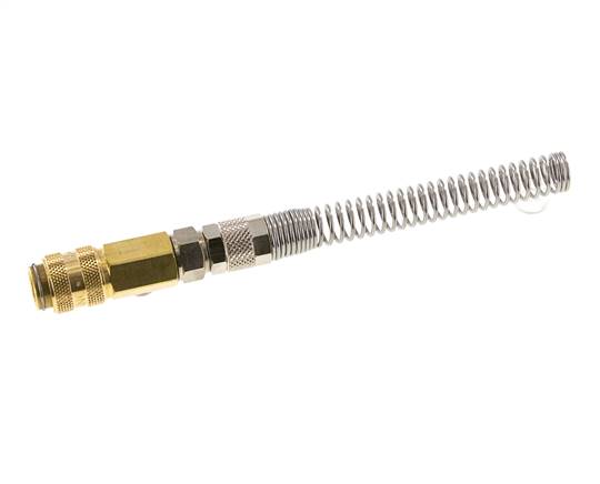 Brass DN 5 Air Coupling Socket 6x8 mm Union Nut Bend-Protect Rotatable
