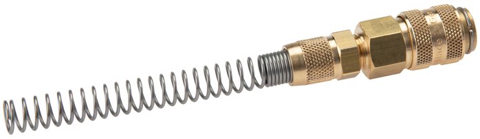Brass DN 5 Red Air Coupling Socket 4x6 mm Union Nut Bend-Protect Rotatable