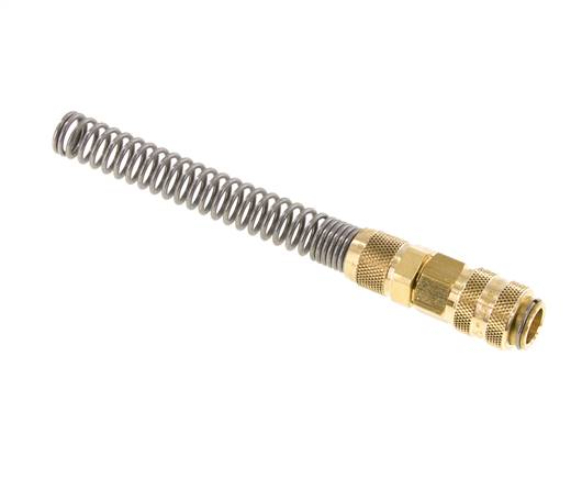 Brass DN 5 Air Coupling Socket 6x8 mm Union Nut Bend-Protect