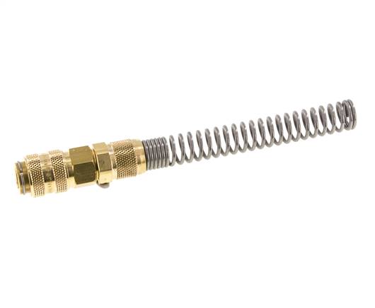 Brass DN 5 Air Coupling Socket 6x8 mm Union Nut Bend-Protect