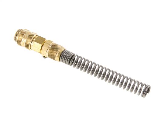 Brass DN 5 Air Coupling Socket 6x8 mm Union Nut Bend-Protect