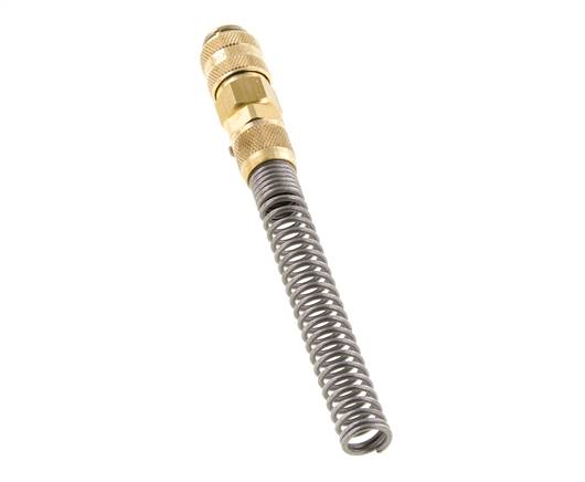 Brass DN 5 Air Coupling Socket 6x8 mm Union Nut Bend-Protect