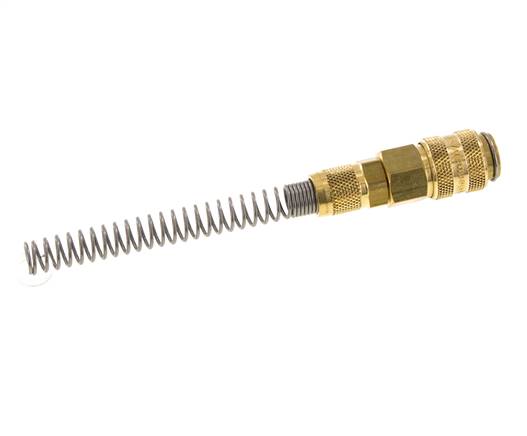 Brass DN 5 Air Coupling Socket 4x6 mm Union Nut Bend-Protect Double Shut-Off