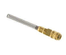 Brass DN 5 Air Coupling Socket 4x6 mm Union Nut Bend-Protect Double Shut-Off