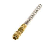 Brass DN 5 Air Coupling Socket 6x8 mm Union Nut Bend-Protect Double Shut-Off