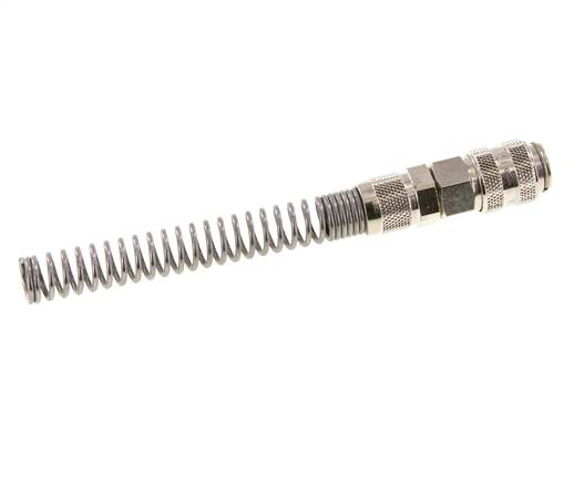 Nickel-plated Brass DN 5 Air Coupling Socket 6x8 mm Union Nut Bend-Protect
