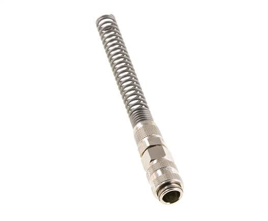 Nickel-plated Brass DN 5 Air Coupling Socket 6x8 mm Union Nut Bend-Protect