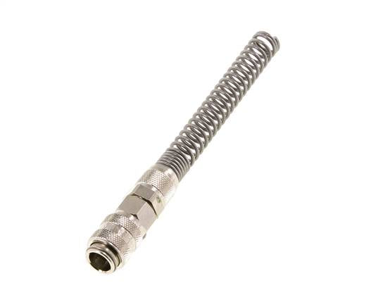 Nickel-plated Brass DN 5 Air Coupling Socket 6x8 mm Union Nut Bend-Protect