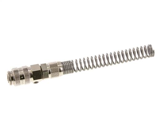 Nickel-plated Brass DN 5 Air Coupling Socket 6x8 mm Union Nut Bend-Protect