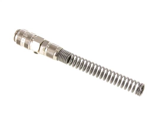 Nickel-plated Brass DN 5 Air Coupling Socket 6x8 mm Union Nut Bend-Protect