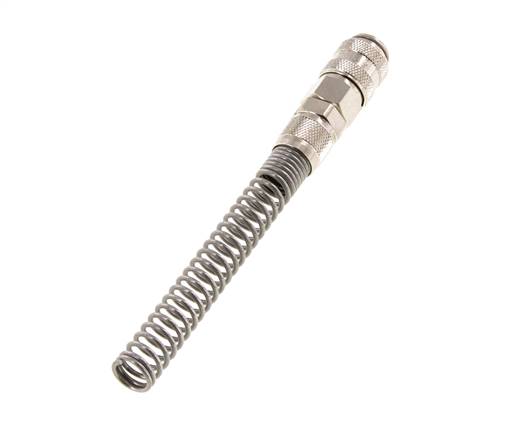 Nickel-plated Brass DN 5 Air Coupling Socket 6x8 mm Union Nut Bend-Protect