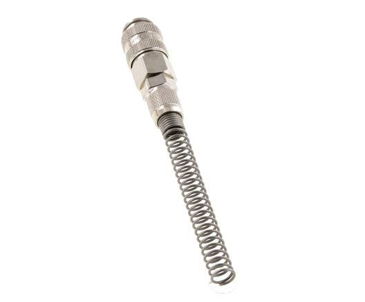 Nickel-plated Brass DN 5 Air Coupling Socket 4x6 mm Union Nut Bend-Protect Double Shut-Off
