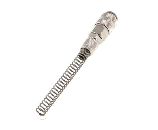 Nickel-plated Brass DN 5 Air Coupling Socket 4x6 mm Union Nut Bend-Protect Double Shut-Off