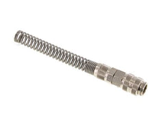 Nickel-plated Brass DN 5 Air Coupling Socket 6x8 mm Union Nut Bend-Protect Double Shut-Off