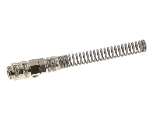 Nickel-plated Brass DN 5 Air Coupling Socket 6x8 mm Union Nut Bend-Protect Double Shut-Off