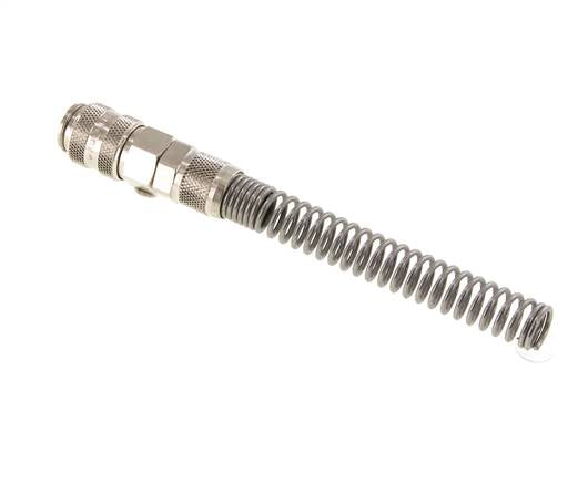 Nickel-plated Brass DN 5 Air Coupling Socket 6x8 mm Union Nut Bend-Protect Double Shut-Off