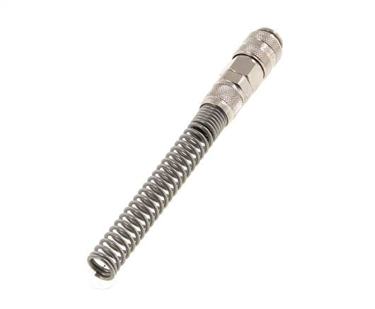 Nickel-plated Brass DN 5 Air Coupling Socket 6x8 mm Union Nut Bend-Protect Double Shut-Off