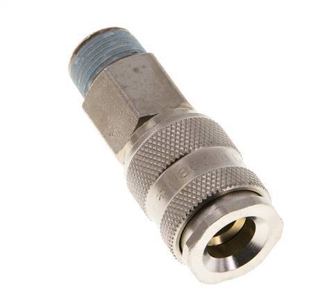 Nickel-plated Brass DN 5.5 (Orion) Air Coupling Socket R 3/8 inch Male