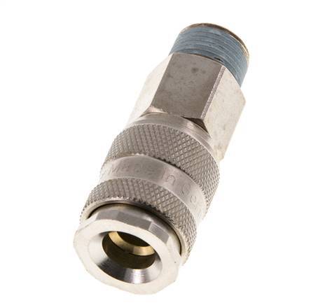 Nickel-plated Brass DN 5.5 (Orion) Air Coupling Socket R 3/8 inch Male