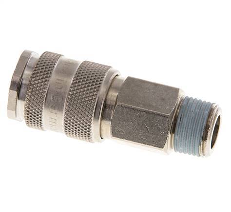 Nickel-plated Brass DN 5.5 (Orion) Air Coupling Socket R 3/8 inch Male