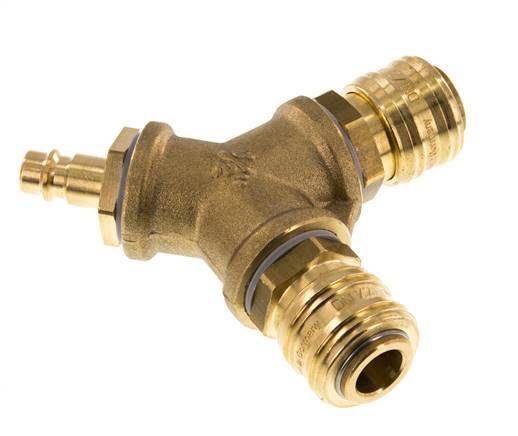Brass DN 7.2 (Euro) Air Coupling 2-way 012