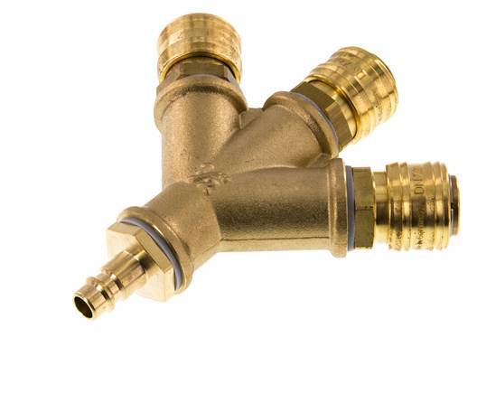 Brass DN 7.2 (Euro) Air Coupling 3-way 012