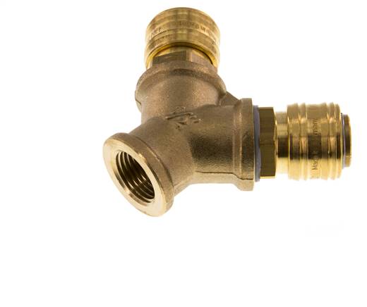 Brass DN 7.2 (Euro) Air Coupling Socket G 1/2 inch Female Wall-Mount 2-way