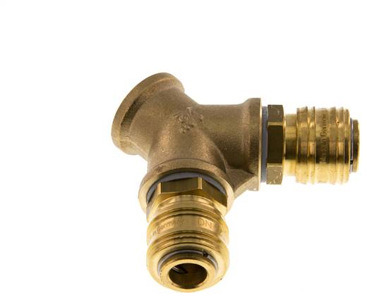 Brass DN 7.2 (Euro) Air Coupling Socket G 1/2 inch Female Wall-Mount 2-way