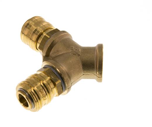 Brass DN 7.2 (Euro) Air Coupling Socket G 1/2 inch Female Wall-Mount 2-way