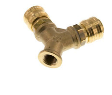 Brass DN 7.2 (Euro) Air Coupling Socket G 3/8 inch Female Wall-Mount 2-way