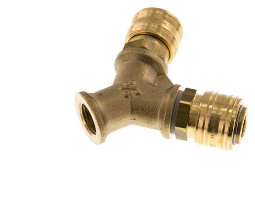 Brass DN 7.2 (Euro) Air Coupling Socket G 3/8 inch Female Wall-Mount 2-way