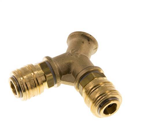 Brass DN 7.2 (Euro) Air Coupling Socket G 3/8 inch Female Wall-Mount 2-way