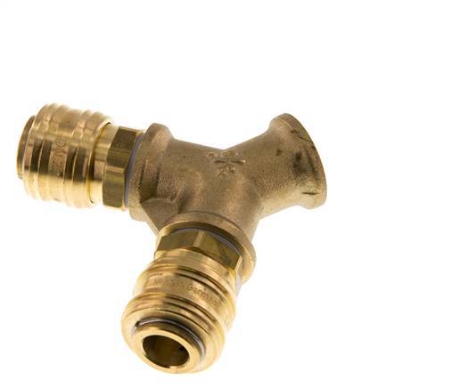 Brass DN 7.2 (Euro) Air Coupling Socket G 3/8 inch Female Wall-Mount 2-way