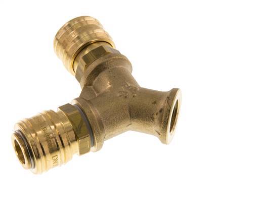 Brass DN 7.2 (Euro) Air Coupling Socket G 3/8 inch Female Wall-Mount 2-way
