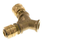 Brass DN 7.2 (Euro) Air Coupling Socket G 3/8 inch Female Wall-Mount 2-way