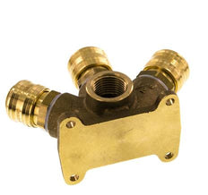 Brass DN 7.2 (Euro) Air Coupling Socket G 1/2 inch Female Wall-Mount 3-way
