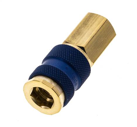 Brass DN 7.2 (Euro) Blue-Coded Air Coupling Socket G 1/4 inch Female