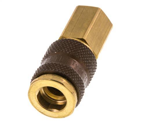 Brass DN 7.2 (Euro) Brown-Coded Air Coupling Socket G 1/4 inch Female