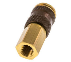 Brass DN 7.2 (Euro) Brown-Coded Air Coupling Socket G 1/4 inch Female